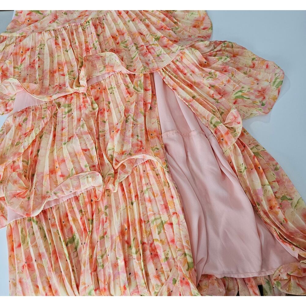 MINT ASTR The Label Wilder Pleated Tiered Maxi Party Wedding Dress Gown L - Picture 13 of 15